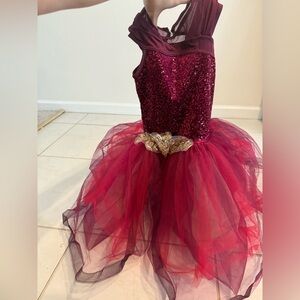 Red Ballet Costume Girls IC (8-10)